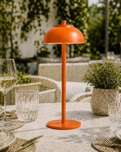 Orange Cordless Table Lamps, Rechargeable LED Touch Lamp, 2 Pack - color: Orange