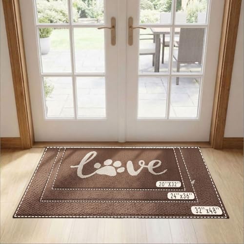 Bulijojo Dirt Trapper Door Mat, 24"x36" Non Slip Entrance Mat Brown - color: Brown, size: 2' x 3' (Rectangular)