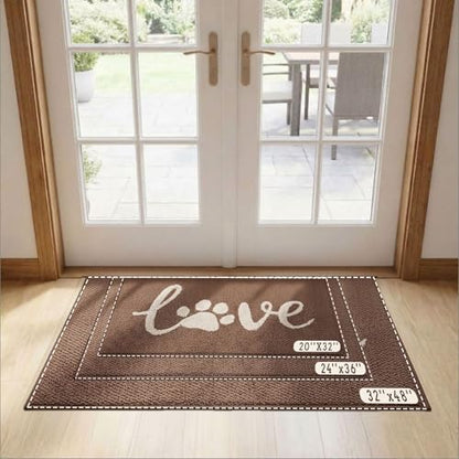Bulijojo Dirt Trapper Door Mat, 24"x36" Non Slip Entrance Mat Brown - color: Brown, size: 2' x 3' (Rectangular)