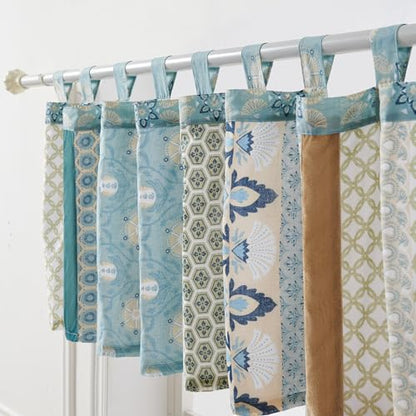 Greenland Home Thalia Velvet Embellished Window Treatment, 84 W x 21 L, Panel Pair, Blue - color: Blue