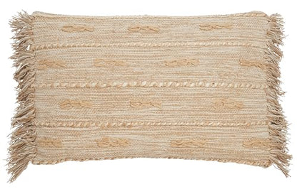 Safavieh Home Collection Janine Boho 16 x 24-inch Green Fringe Decorative Accent Pillow PLS602B-1624 - color: Green / Beige