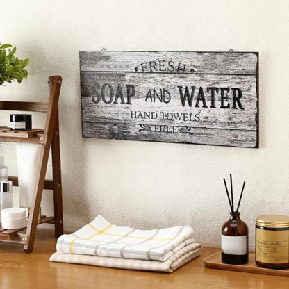 Jetec Farmhouse Bathroom Decor Fresh Soap and Water Sign, Novel - style: Novel