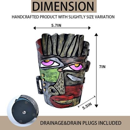Midogaigai Abstract Face Planter Pots for Indoor Plants&Flowers Home Decor - style: Retro