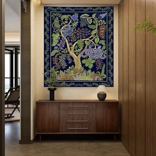 Apdidl Green Boho Tapestry for Bedroom, Hippie Tree of Life Wall Tapestries - color: K - Boho Tree Tapestry, size: 60"L x 51"W
