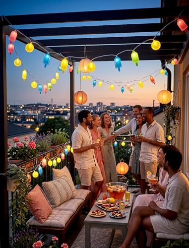 8.5Ft Popsicle and Lemon String Lights Outdoor, 10 LED Party Lights Plug in - color: Popsicle and Lemon String Lights