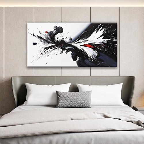 QSQ Black And White Wall Art Modern Abstract Wall Art Print 20 × 40 In - color: KA7D, size: 40"L x 20"W