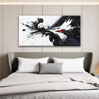 QSQ Black And White Wall Art Modern Abstract Wall Art Print 20 × 40 In - color: KA7D, size: 40"L x 20"W
