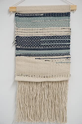 Home&Manor Wool and Cotton Macrame Wall Hanging with Rod Included