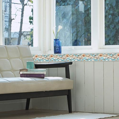 IVN Wallpaper Border Peel and Stick Wall Seashells Sand 4x196 Inch - color: Seashells Sand