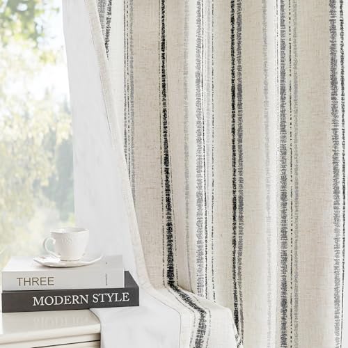 MYSKY HOME 100% Blackout Striped Curtains for Bedroom 52Wx63L,2 Panels - color: Grey/Blackout, size: 52"W x 63"L (Pack of 2)