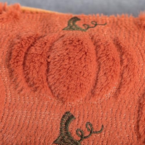 Fall Pumpkin Pillow Covers 16x16 Set of 2 Rust Red Fall Farmhouse Decor - color: Dark Rust Red Pumpkin, size: 16" x 16" (Pack of 2)