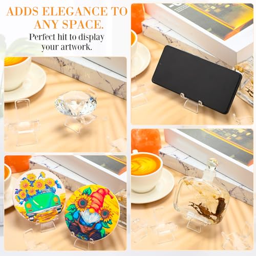 Jetec 40 Pcs Large Rock Display Stand, Acrylic Crystal Stands for Display - size: Large