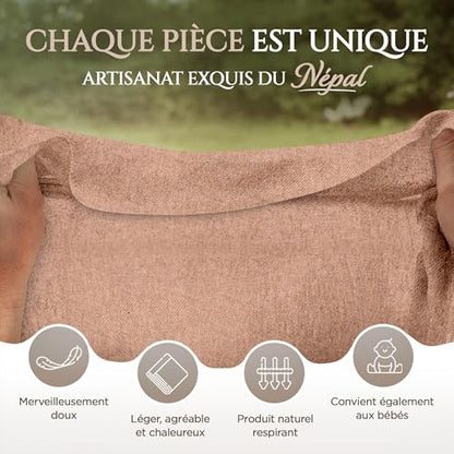 Cashmere Blanket – Hand Woven 100% Cashmere Wool Throw Blanket, 135 x 270 cm – Plain Cozy, and Soft Blanket for Bed, Sofa, or Couch - Made in Nepal - color: Brown