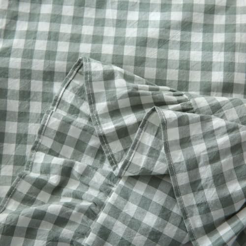 Mywinlle Dusty Green Gingham Plaid Ruffle Throw Pillow Covers 18"x18" - color: Dusty Green, size: 18" x 18" (Pack of 2)
