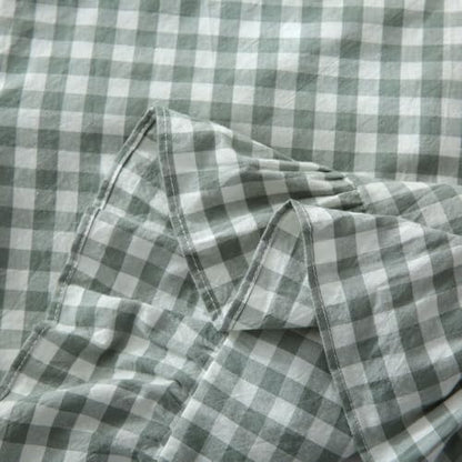 Mywinlle Dusty Green Gingham Plaid Ruffle Throw Pillow Covers 18"x18" - color: Dusty Green, size: 18" x 18" (Pack of 2)