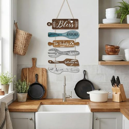 Wall Art Decor, Wooden, for Kitchen Dining Room, Farmhouse Rustic - style: Kitchen