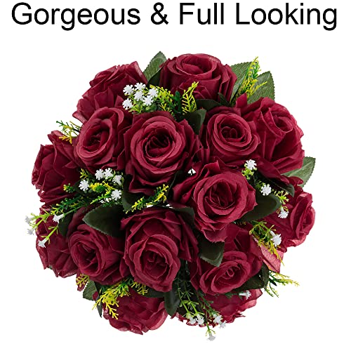 Flower Centerpieces for Wedding Tables: Burgundy, 2 Packs - color: Burgundy