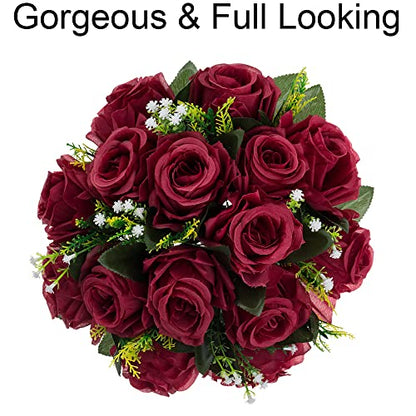 Flower Centerpieces for Wedding Tables: Burgundy, 2 Packs - color: Burgundy