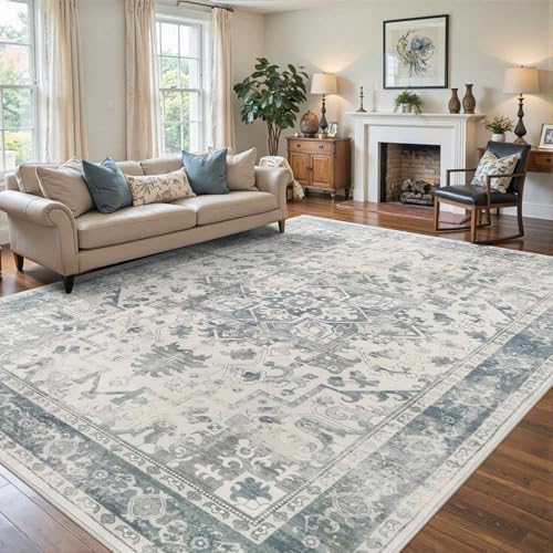 Rugxara 8x10 Area Rugs,Large Rugs for Living Room(Blue) - color: Blue & Grey, size: 8' x 10' (Rectangular)