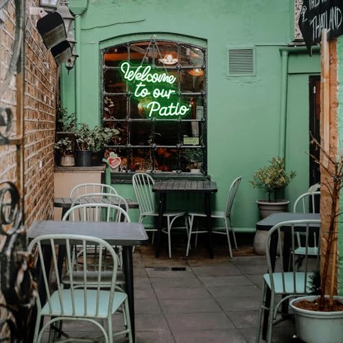 Welcome to Our Patio Neon Sign Wedding Green Plants Outdoor Neon - color: Colorful-A-welcome