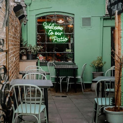 Welcome to Our Patio Neon Sign Wedding Green Plants Outdoor Neon - color: Colorful-A-welcome