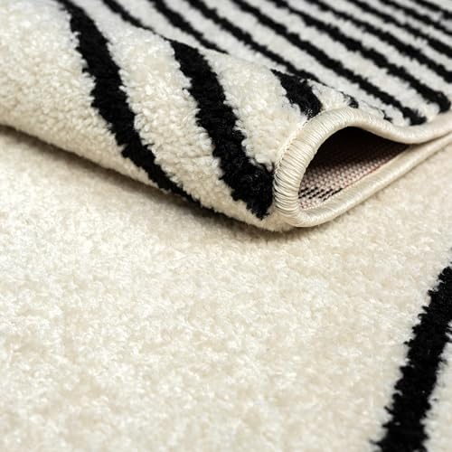 Abani 10x14 Nuevo Area Rug, Cream Black Abstract Swirl Modern - color: Cream, size: 10' x 14' (Rectangular)