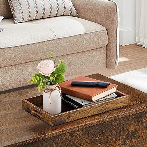 Hanobe Decorative Coffee Table Tray for Home Decor with Handle - size: 15.8" x 11.8" x 2"