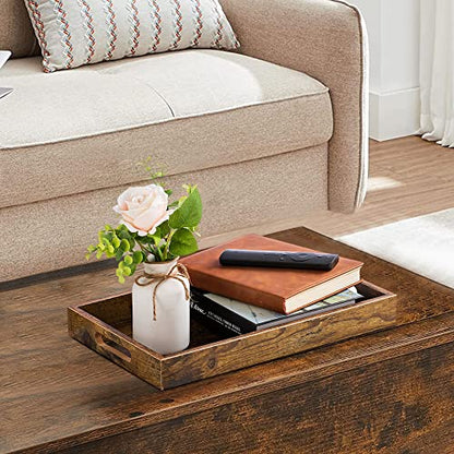 Hanobe Decorative Coffee Table Tray for Home Decor with Handle - size: 15.8" x 11.8" x 2"