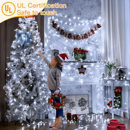 Ollny Christmas Lights Outdoor Cool White, 1000LED 328FT with Remote - color: Cool White, size: 1000 LEDs