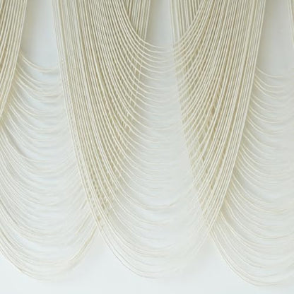 Macrame Wall Hanging Yarn Art Fiber Craftsmanship Tapestry 57"W*41"L - color: Ivory