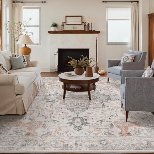 GENIMO 8x10 Washable Area Rugs for Living Room, Non Slip, Light Taupe Brown - color: Light Taupe Brown, size: 8' x 10' (Rectangular)