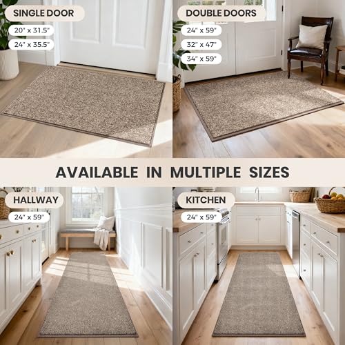 PURRUGS Hallway Runner Rug, 24" x 59", Heathered Beige - color: Heathered Beige, size: 24" X 59" (Runner)