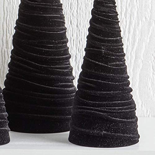 Your Heart's Content Black Velvet Trees Set of 3 (Black) - color: Black