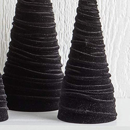Your Heart's Content Black Velvet Trees Set of 3 (Black) - color: Black