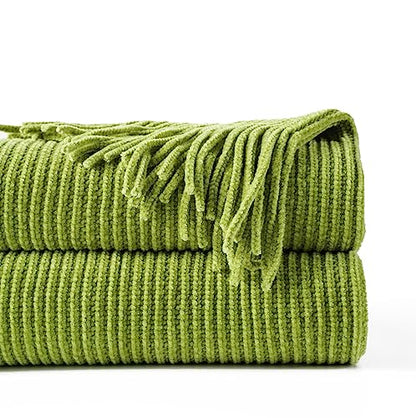 BATTILO HOME Apple Green Throw Blanket for Couch, 60"x80" - color: Apple Green, size: 60 x 80 in.