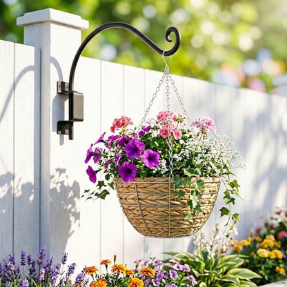 Swivel Plant Hangers Outdoor: 12Inch 2 Pack Heavy-Duty Hanging Wall Bracket - size: 12"-2PCS
