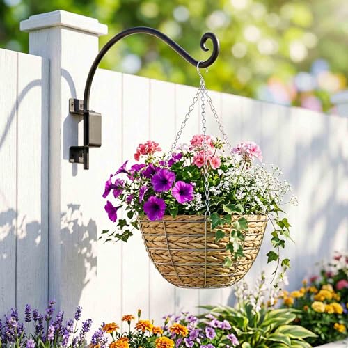 Swivel Plant Hangers Outdoor: 12Inch 2 Pack Heavy-Duty Hanging Wall Bracket - size: 12"-2PCS