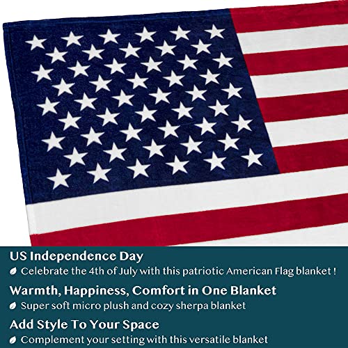 PAVILIA US Flag Patriotic Fleece Throw Blanket, American Home Gift, 50x60 - color: American Flag, size: 50 x 60 Inches - Throw