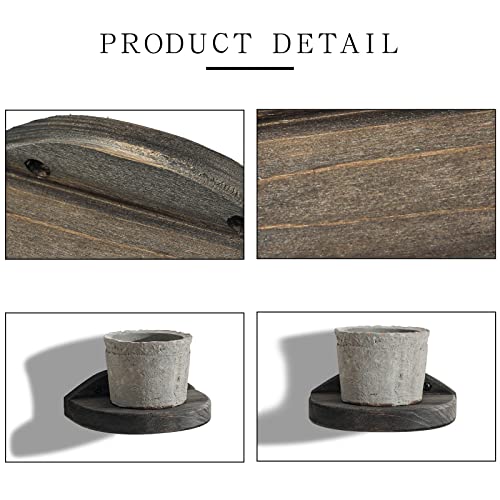 Freezing point Small Floating Shelves for Wall Set of 2 Semicircle Wood 4Inch Mini Wall Shelf Decor Plant Display Collectibles Mounted Kitchen Bathroom Bedroom Corner Decorative Storage Tiny Stand