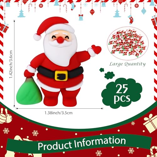 Halloscume 25 Pcs Mini Santa Christmas Figurines to Hide, White Skin