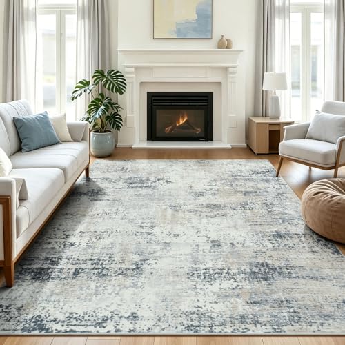 5x7 Area Rugs for Living Room Bedroom, Washable Non Slip Grey Rug - color: Grey, size: 5' x 7' (Rectangular)