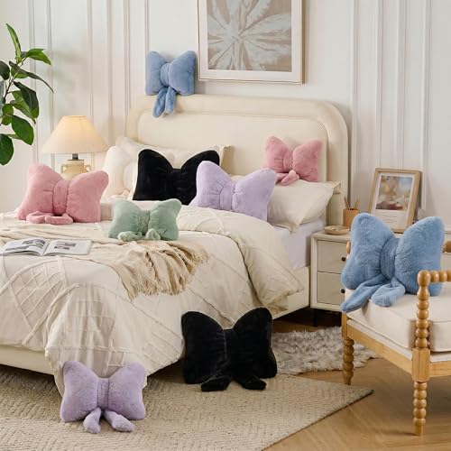 XIAIJIA Bow Pillow, Throw Pillows for Bed, Leopard Bow Pillows 12×9 in - color: Leopard, size: 12"X 9"