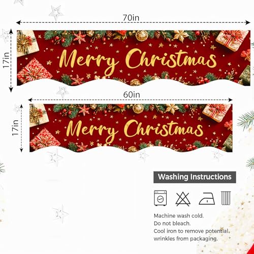 NYZE Christmas Mantel Scarf 60 x 17 Inch Fireplace Mantel Scarf Cover Decoration for Christmas Fireplace Scarf Shelf Top Runner Holiday Winter Home Decor - size: 60 x 17 in, style: Merry Christmas 2