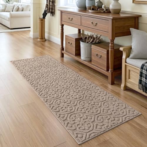 DEXI Hallway Runner Rug Non Slip, 2x6 Washable Runners Carpet, Beige - color: Beige, size: 24" X 72" (Runner)