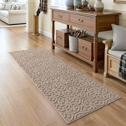 DEXI Hallway Runner Rug Non Slip, 2x6 Washable Runners Carpet, Beige - color: Beige, size: 24" X 72" (Runner)
