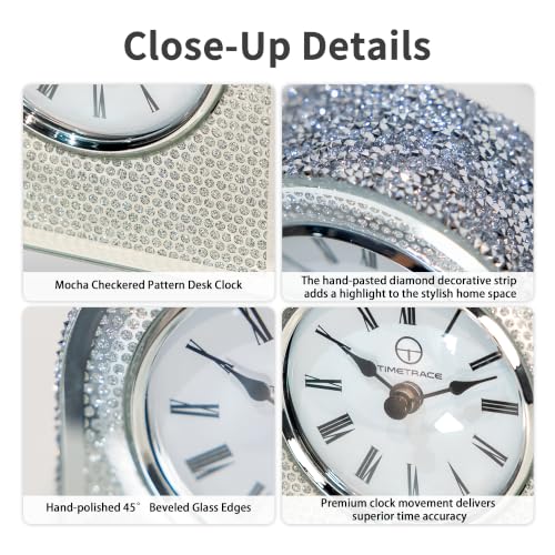 Arched Mirrored Glass Table Clock - color: Sparkle