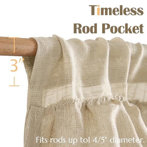 jinchan Ruffled Window Valance Curtain, 18 Inch, 1 Panel, Warm Beige - color: 3-tier Ruffle | Warm Beige, size: 50"W x 18"L (Pack of 1)