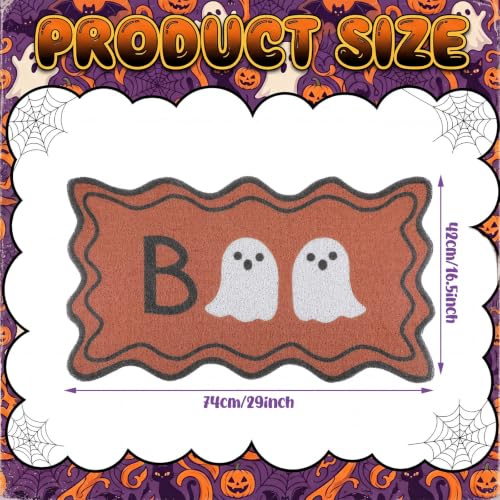 Dunzy Halloween Doormat Boo Scalloped Welcome Mat with Ghost Outdoor - style: Boo