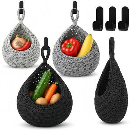 Honeydak 3 Hanging Baskets, Grey Mix, Classic Teardrop - color: Grey Mix, style: Classic Teardrop