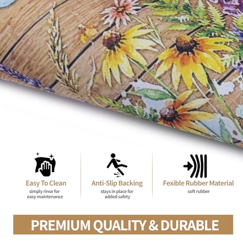 Door mat Non Slip Rubber Back 17x29 Front Door Mat Outside Entrance - color: Floral